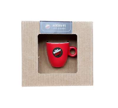 [vermer70000c] Vergnano Tazza + Piatto Espresso Rossa Matt Regalo (rood)