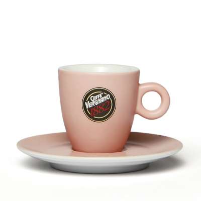 [verpos99956] Vergnano Tazza + Piatto Lungo Pink Matt