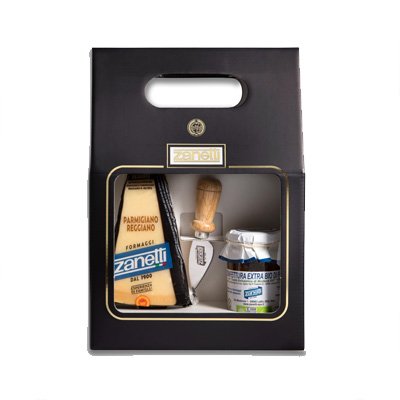 [zancr121] Zanetti Parmigiano Reggiano DOP Confezione Regalo Nera 350g