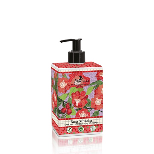 [flo2584] Florinda Mosaici Italiani Rosa Selvatica savon liquide 500 ml