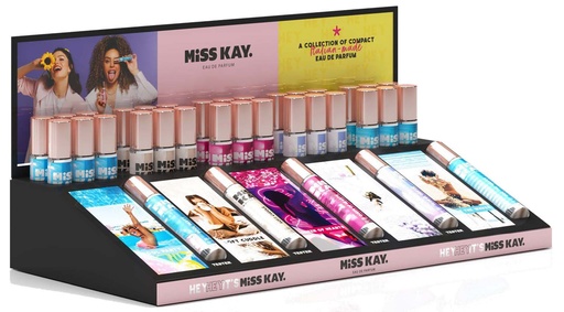 [kayshelfstandfull] Miss Kay. Miss Kay Angular Stand 5SKU GEVULD + testers